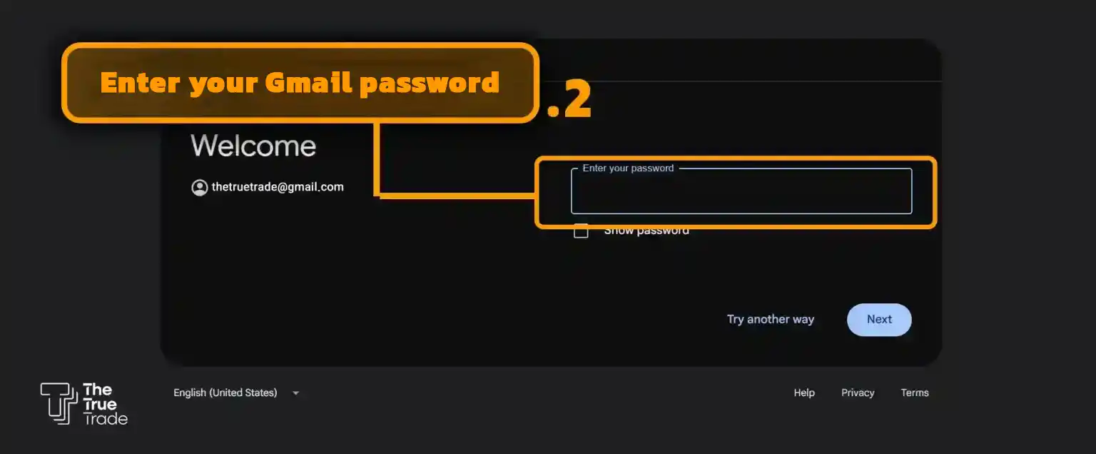 Enter your Gmail password