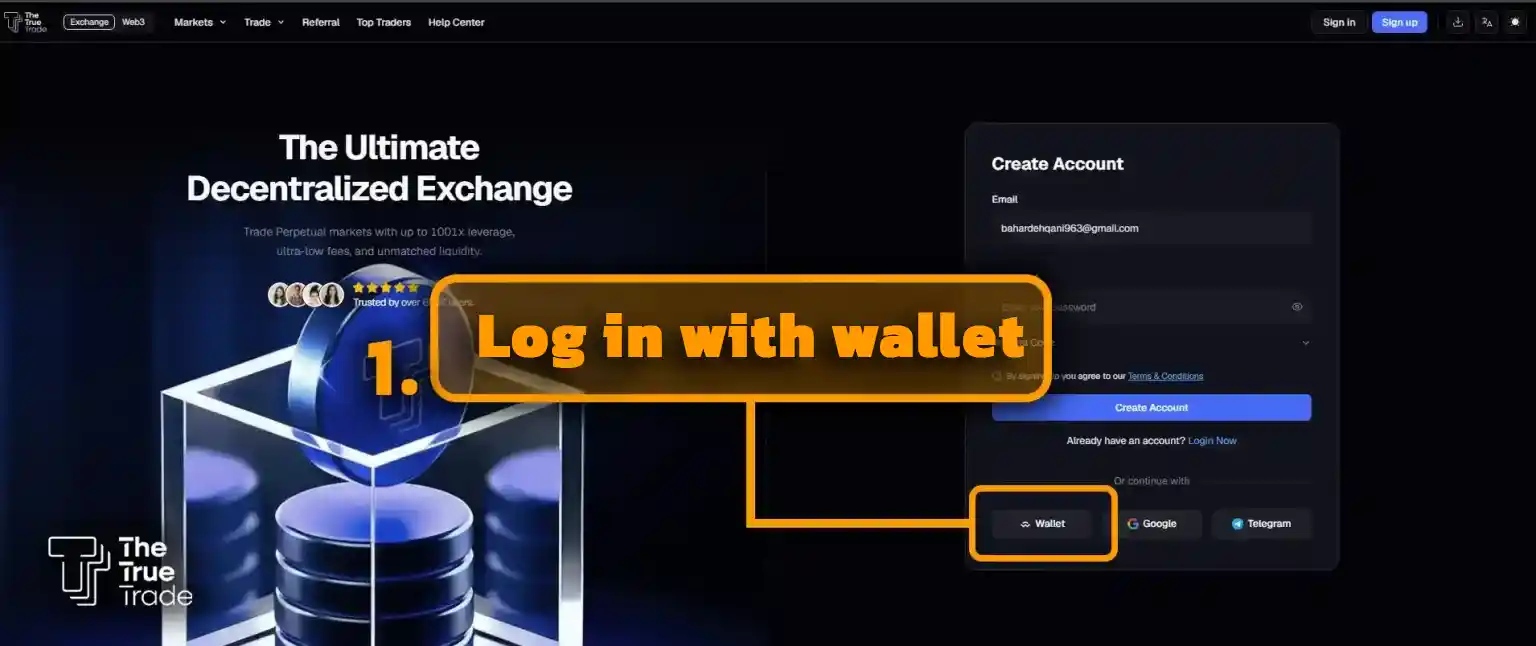 Log in with wallet