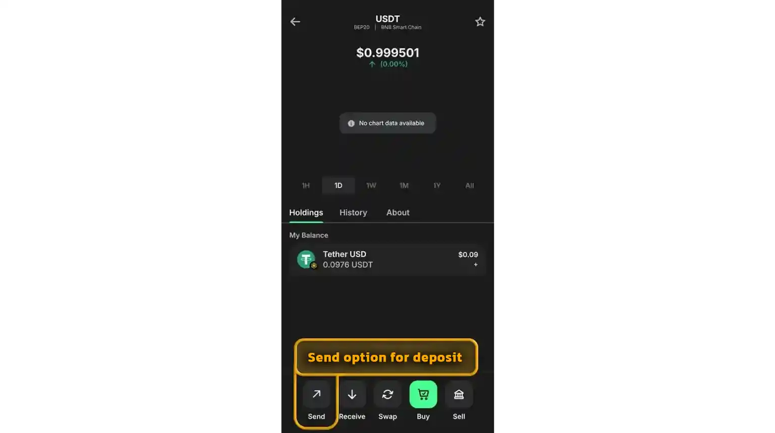 Open Your Personal Wallet and Select "Send"