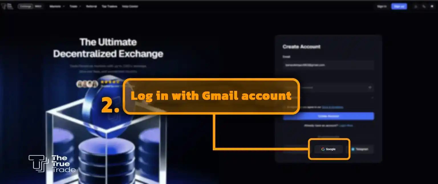 Register with Google: Select a Google account for instant access to the platform.