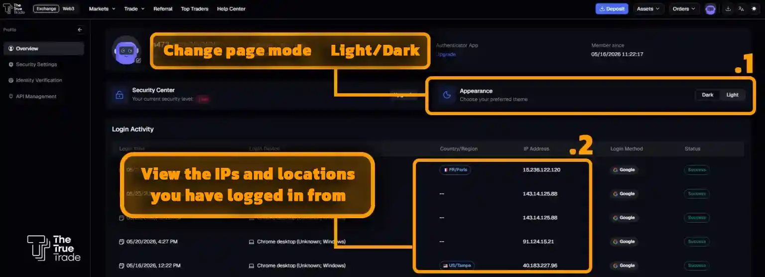 View the IPs and locations you have logged in from