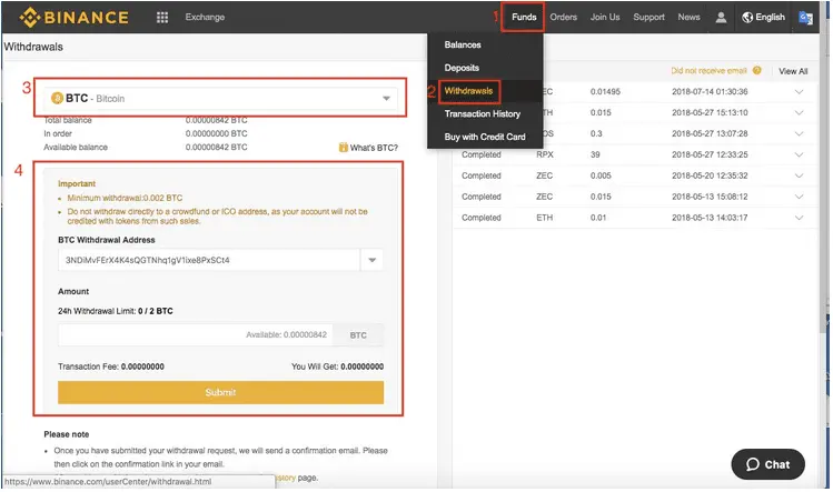 ارسال دارایی از Binance به Trezor One