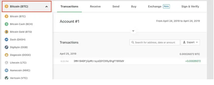 نحوه ارسال کوین از صرافی به Trezor Model T